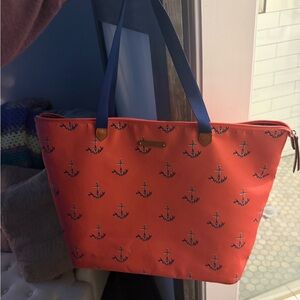 Stella & Dot Red and Blue Anchor Tote